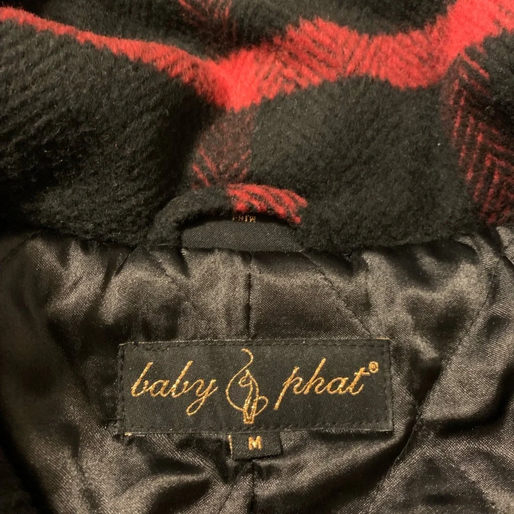 Baby Phat Red and Black Checkered Teddy Jacket - Picture 4 of 8
